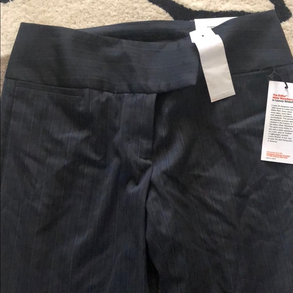 New Express Editor Luxury Stretch Pinstripe Pant 0 - Picture 2 of 3